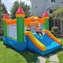 Outdoor Indoor Bounce House Inflatable with Slide for 5-12 12ft x 9ft x 8ft Jump House with Blower Durable Polyester Fabric